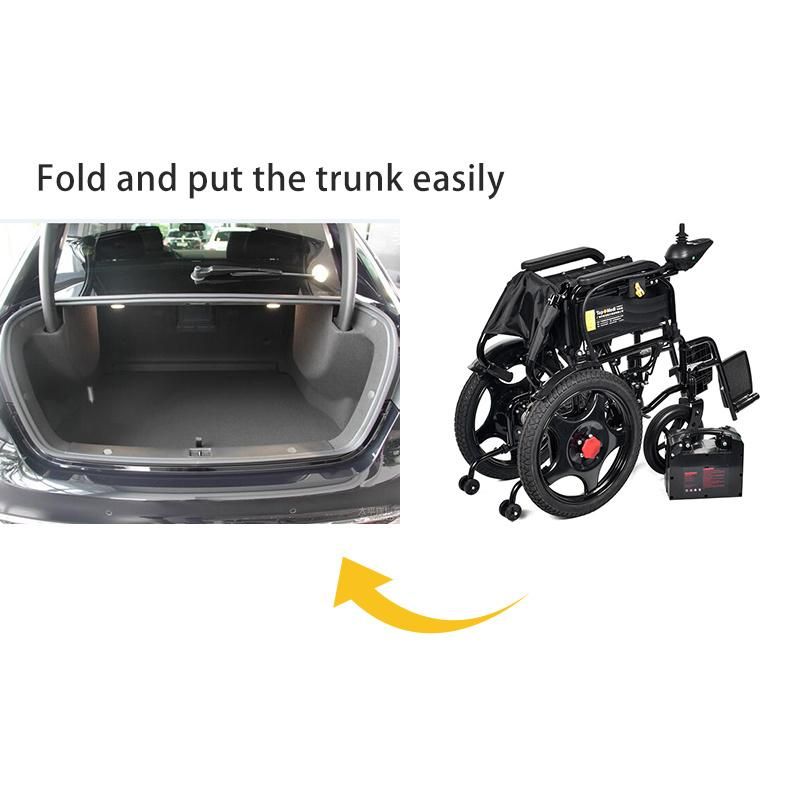 Automatic Four Wheel Lightweight Foldable Easy to Carry Electric Power Wheelchair with Brakes