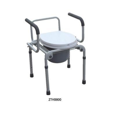 The Wonderful Folding Drop Down Armrest Printing Commode Toilet Chair with Bucket Height Adjustable Steel Commode Chair