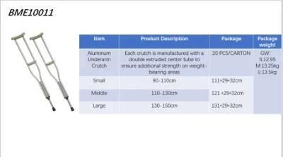 Brother Medical Standard Packing Crutches Types Under Arm Crutch with ISO