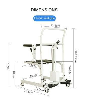 Handicapped Bathroom Electric Patient Transfer Lift Toilet Chair Wheelchair Commode