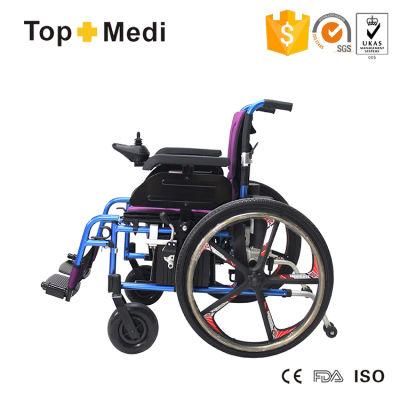 Hospital Equipment Lightweight Aluminum Foldable Electric Wheel Chair with Pg Controller