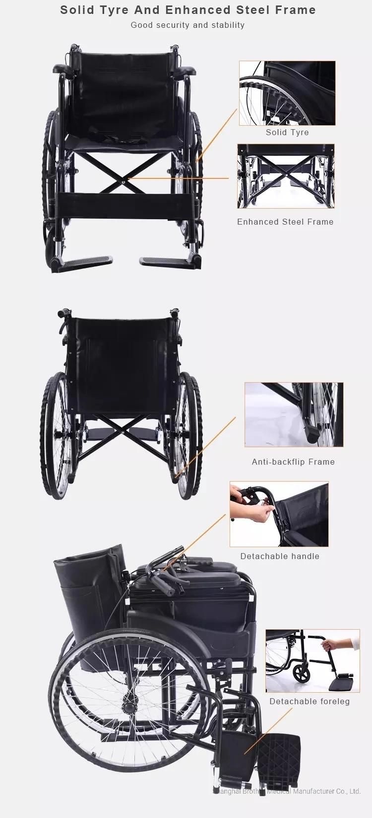 Portable Light Weight Attendant Travel Transport Manual Wheelchair Foldable
