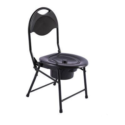 Medical Steel Folding Bedside Commode for Elderly