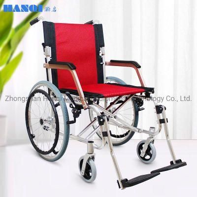 Portable Lightweight Aluminum Transport Manual Wheelchair for Disabled and Elderly