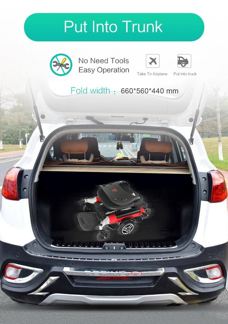 360 Degree Rotation in Place Remote Control Folding Motomized Power Electric Wheelchair