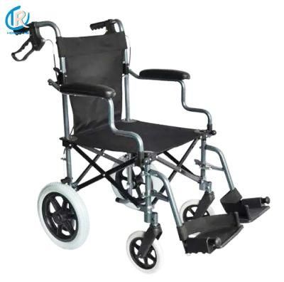12&quot; Wheels Lightweight Portable Transport Folding Wheelchair for Disabled with Hand Brakes