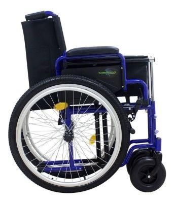 2022 Adjustable Height Armrest Detachable Footrest Manual Folding Steel Wheelchair