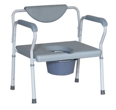 Homecare Patient Toilet Seat Hot Sales Heavy-Duty Bathroom Steel Commode Chair with Backrest Heavy Duty Steel Commode Chair