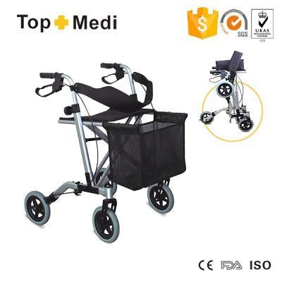 Topmedi Medical Folding Aluminum Walker Rollator for Elderly Disabled