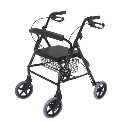 Foldable Light Weight Rollator Seat Aluminum Walker with Four Wheels