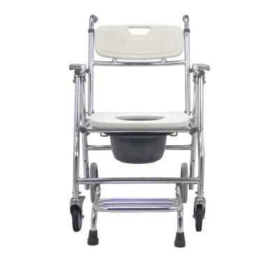 Transport Shower Handicap Manual Folding Wheelchair Commode for Elderly