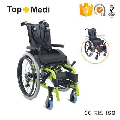 Topmedi Aluminum Adapting Child Manual Wheelchair for Children