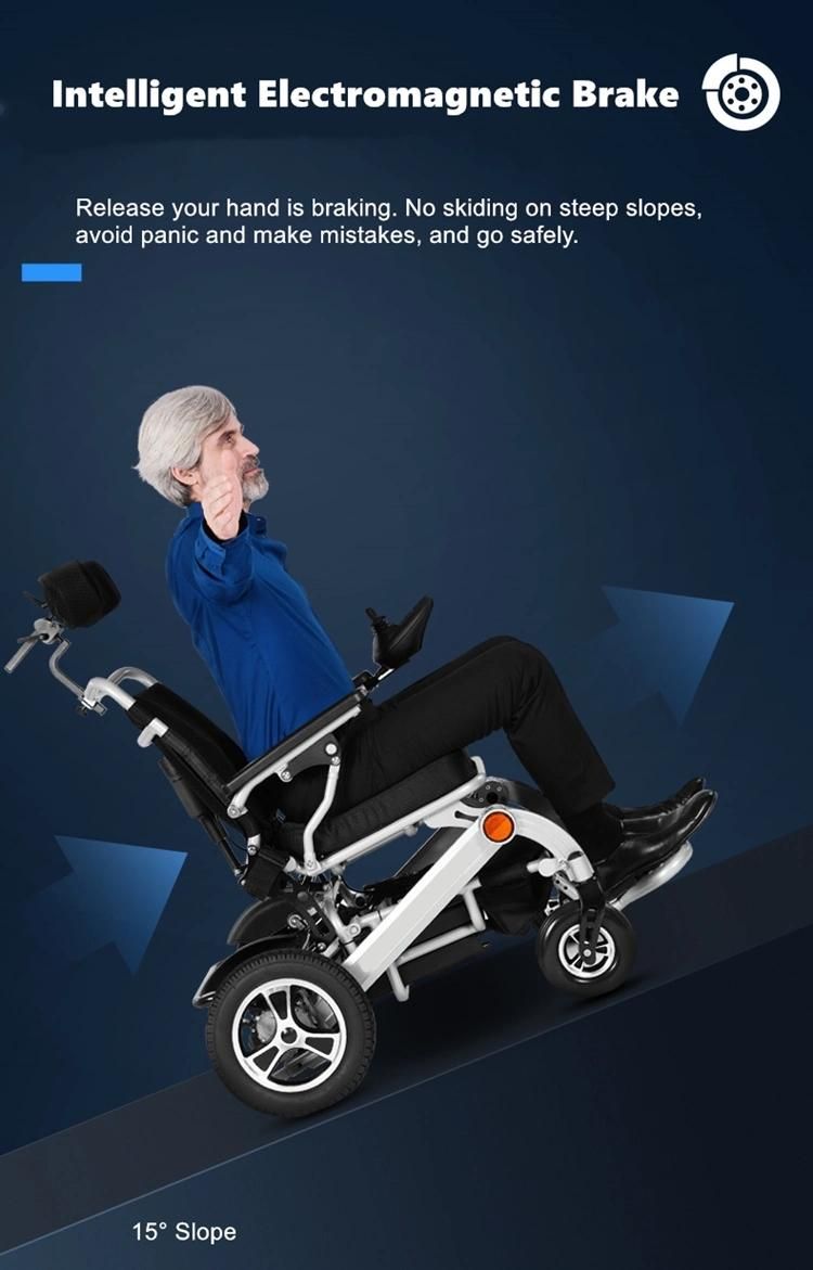 Lightweight Power Foldable Electric Wheelchair with Luggage Bracket