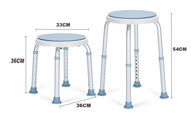 Commode Chair - Shower Stool Tub Chair and Bathtub Seat Bench with Anti-Slip Rubber Tips