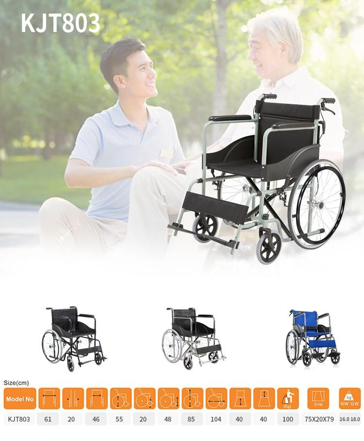Save Freight and Local Fee Steel Manual Wheelchair 40hq Can Load 558PCS Home Care Health Foldabl Wheel Chair Rehabilitation Medical Equipment