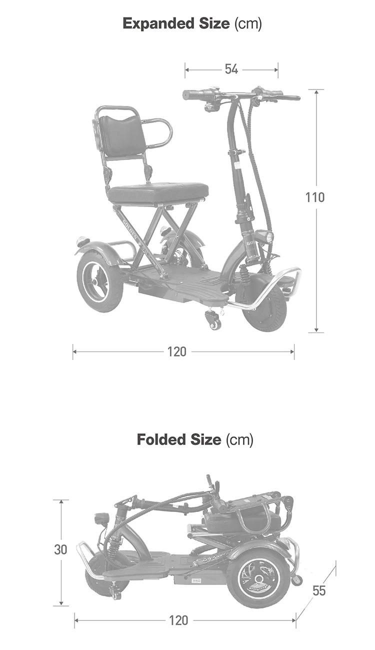 High Quality Tricycle Motorcycle Disabled Scooter Electric Mobility Scooter for Disable with Three Wheel Cheap