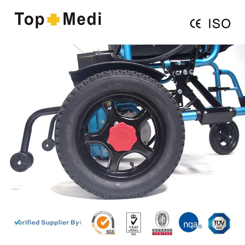 New Style Foldable Electric Wheelchair with Electromagnetic Brake Aluminum Chair Frame