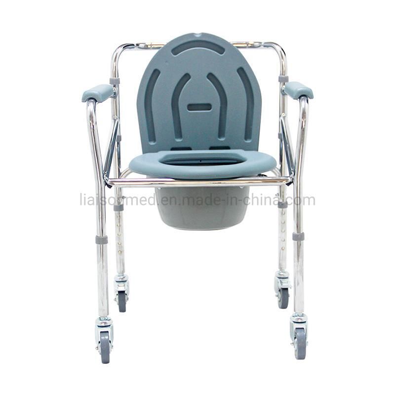 Mn-Dby001 Medical Aluminum Multifunctional Folding Adjustable Commode Chair