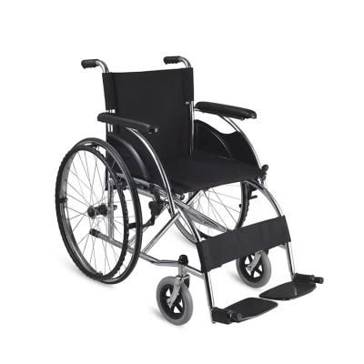 Topmedi Manual Steel Wheelchair Foldable Flip Back Armrest Manual Steel Wheelchair