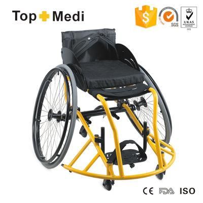 China Supplier Topmedi Basketball Center Manual Sport Wheel Chair Racing Wheelchair