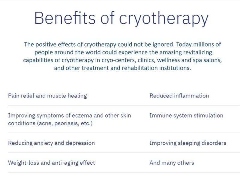 Ultra-Low Temperature Treatment Cryosauna Cabin for Cryo Session and Recovery