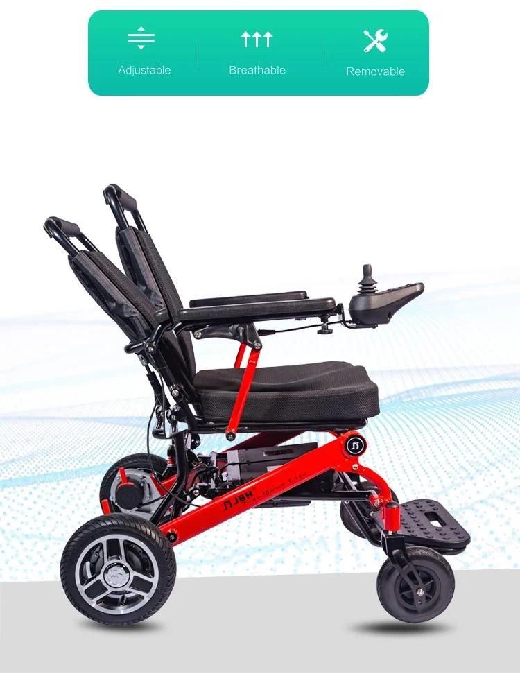 Ajustable Recline Back Power Folding Powder Coated Electric Travel Wheelchair FDA Approved