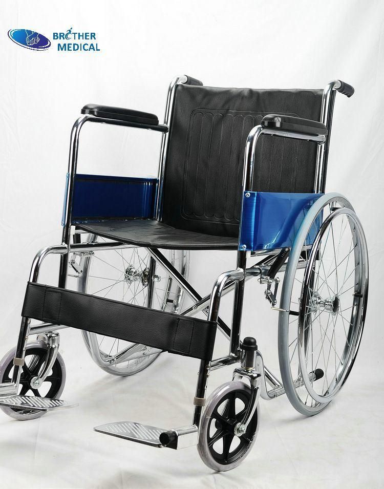 Lightweight Portable Handicapped Steel Wheelchair for Disabled