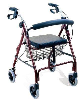Light Four-Wheeled Wheelchair with Shopping Basket