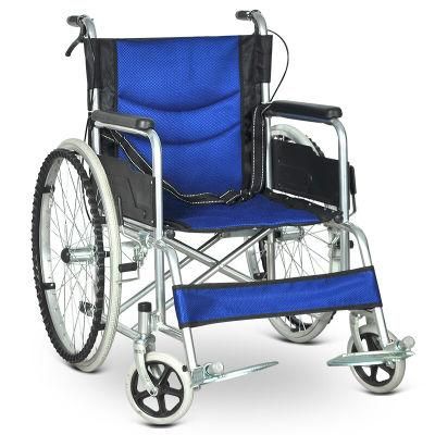 Gravitation-Med CE Approve Easy Operation Fordable Motor Steel Material Hand-Operate Transport Wheelchair for Elder and Disable