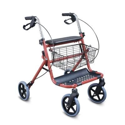 Four 100kg Loading Capacity 4 Wheels Walking Walker Rollator with Storage Bag for Adults