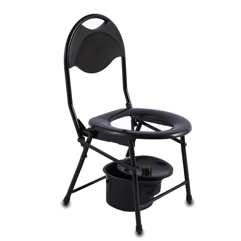 Convenient Foldable Elderly Medical Potty Chair for Elderly Steel Durable Commode Chair