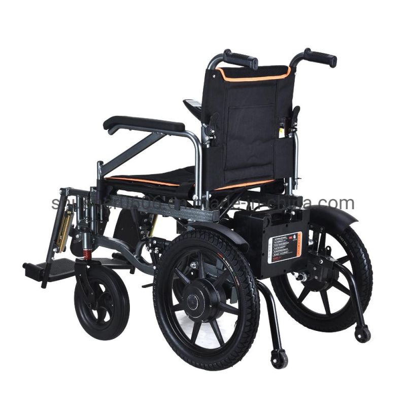 (Shuaner N-20D) Hot Selling Aluminum Alloy Lightweight Wheelchair Folding Power Remote Control Electric Wheelchair
