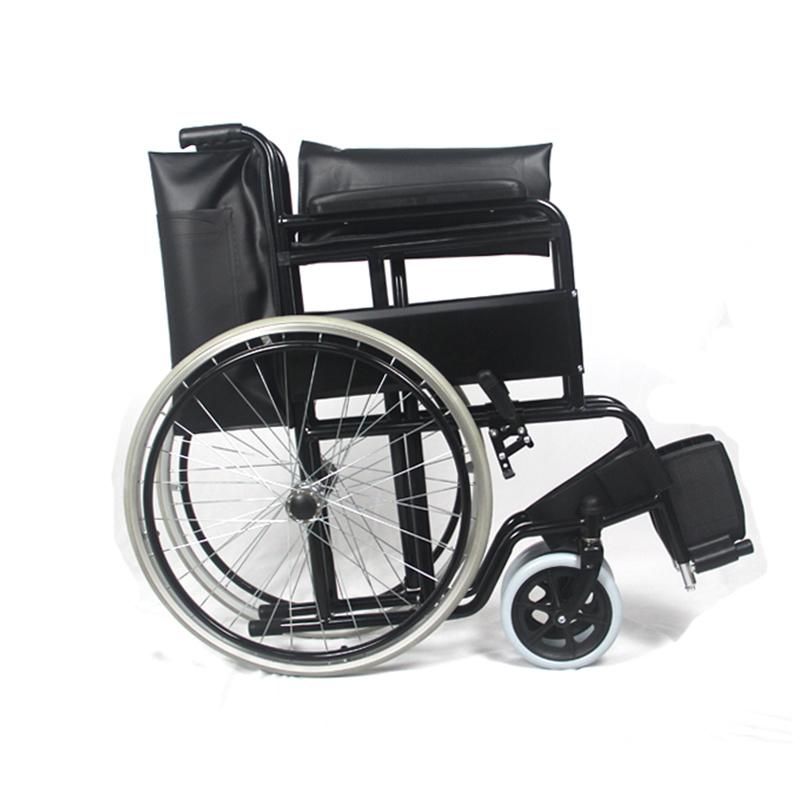 Hospital Steel Folding Wheelchair with Wheels for Elderly Foldable Wheel Chair