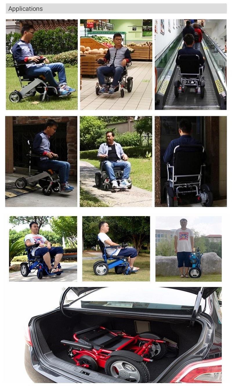 Aluminum Alloy Lightweight Folding Power Electric Wheelchair Used Power Wheelchair Motors