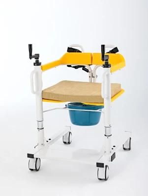 Mn-Ywj003 Patient Moving Lifting Chair Multifunctional Transfer Commode Chair