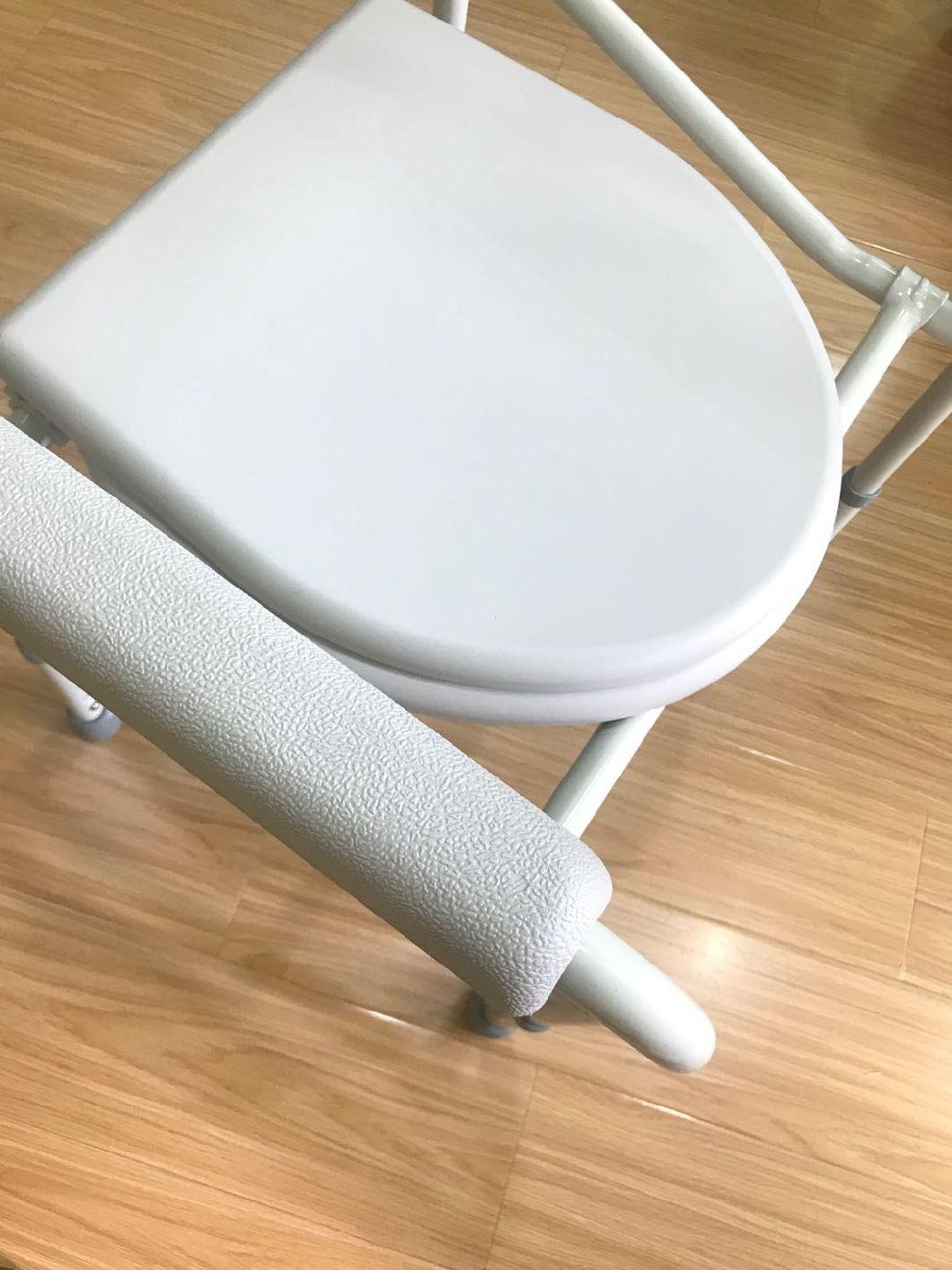 Health Care Supplies Folding Aluminum Commode Toilette Inodoro with Wheels