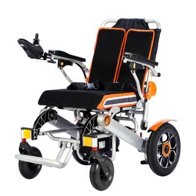 Amazon Hot Selling Aluminum Alloy Lightweight Wheelchair Folding Power with 500W Brushless Motor and 6A Lithium Battery and Manual Folding