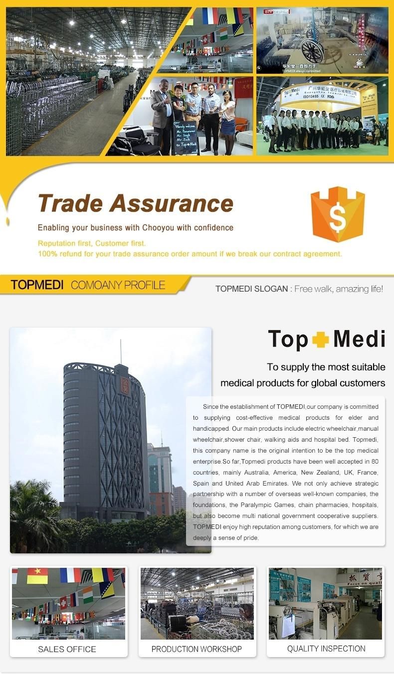 Topmedi Handicapped Automatic One-Key Folding Electric Wheelchair