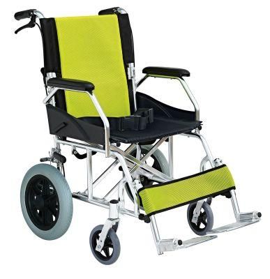 Rehabilitation Mobility Wheelchair with Flip up Footrest Outside Portable Transfer Aluminium Wheel Chair