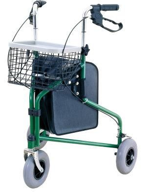 Lightweight Steel Rollator Walker with Basket and Tray