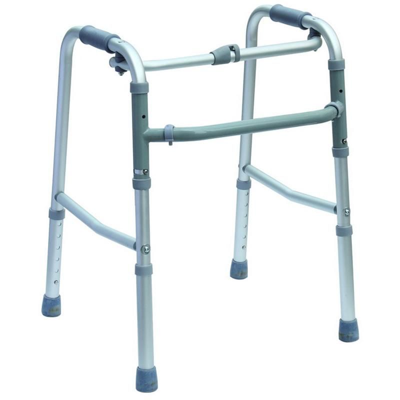 Rehabilitation Medical Equipment Aluminum Light Weight Height Adjust Antiskid Walking Aid for Disabled/Elderly People Outdoor Folding Walker Frame