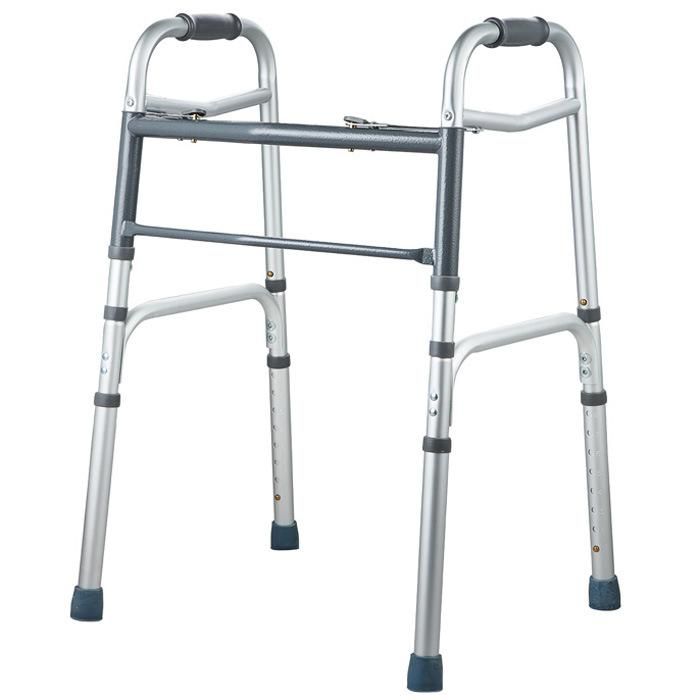 Rollator Walker Dual Button Kd Folding Alumlinum Walker with 2 Wheels