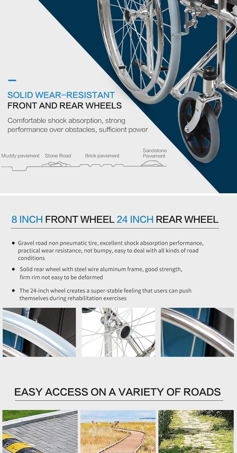 Hq609 High Quality Medical Manuel Folding Wheelchair with Commode