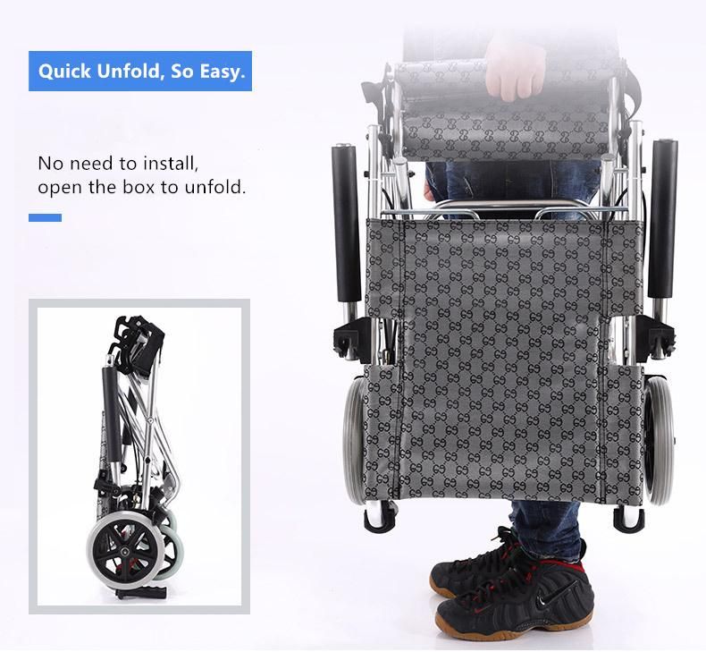 Ultra Light Folding Airplane Transport Wheelchair