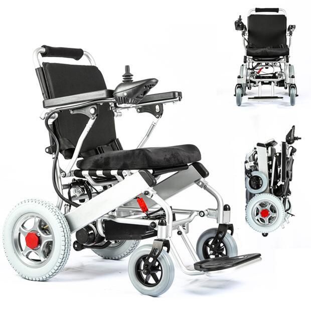 Tew007D Lightweight Foldable Silver and Gray Electric Wheelchair for Disabled