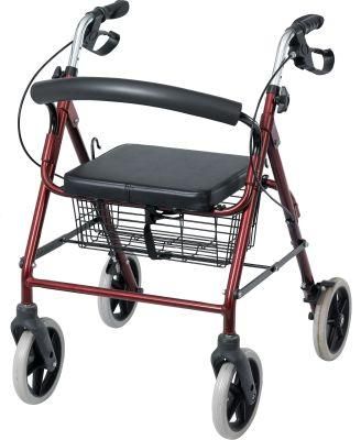 Aluminum Lightweight Rollator 4 Wheel Walker with Seat for Adults