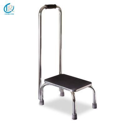 Commode Chair - Step Stool with Handle for Adults and Seniors, Heavy Duty Metal Stepping Stool for High Beds, Portable Foot Step Stool for Elderly