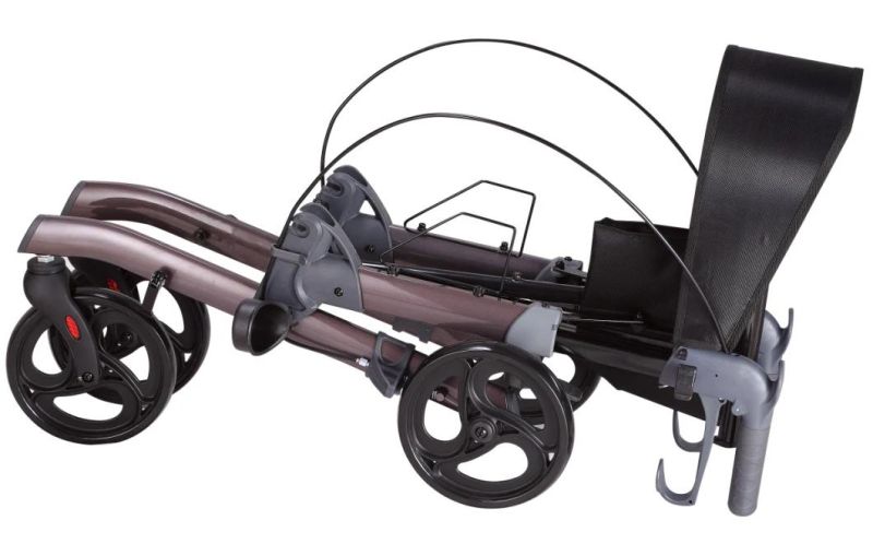China Manufacturers 4 Wheel Adult Folding Walker Rollator with Brake