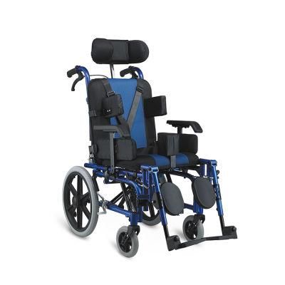 Topmedi Aluminum Disabled Cerebral Palsy Kids Folding Reclining Manual Wheelchair
