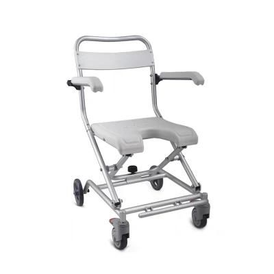 TBB7962L Lightweight Aluminum Folding Bath Shower Commode Wheel Chair
